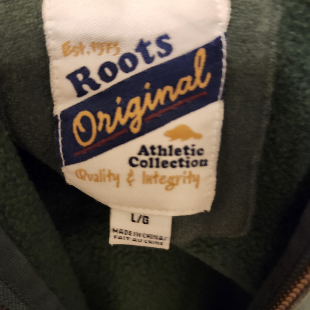 ROOTS Green Hooded Sweatshirt, Size L, VGUC - Picture 3 of 7